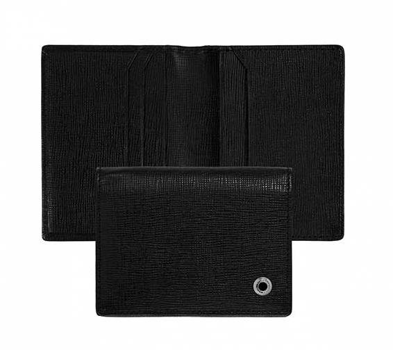 Black leather card holder with sleek design for professional use