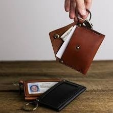 Minimalist keychain card holder with a sleek design