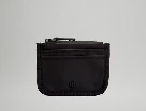 Lululemon card holder in minimalist design with subtle branding