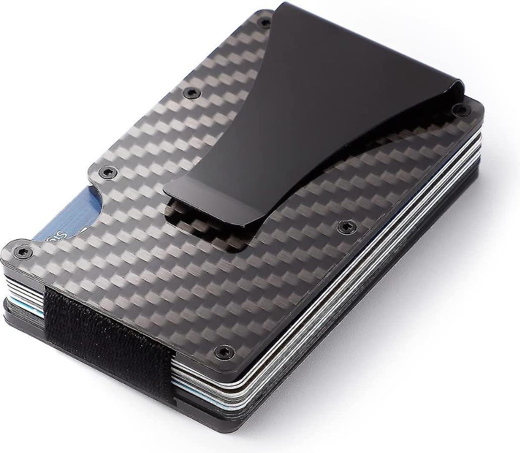 Metal card holder with sleek design and shiny finish
