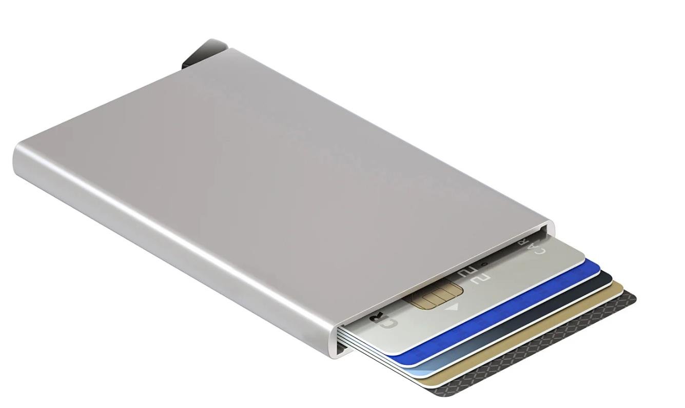 Elegant metal card holder with a minimalist design
