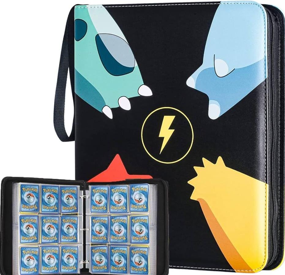 Pokemon card holder featuring various Pokemon characters