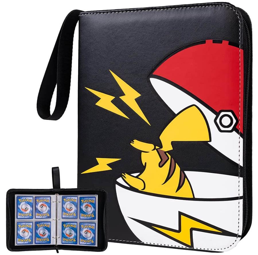Illustration of a Pokemon card holder with a sleek and modern design