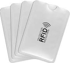 RFID card holder with clear plastic front and black backing