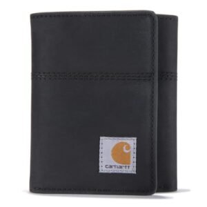 Carhartt Men's B0000208 Saddle Leather Trifold Wallet One Size Fits All Black