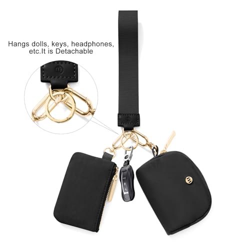 Keychain Wallet Mini Zip Around Wristlet Wallets for Women Detachable Dual Pouch… - Image 6