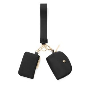 Keychain Wallet Mini Zip Around Wristlet Wallets for Women Detachable Dual Pouch…