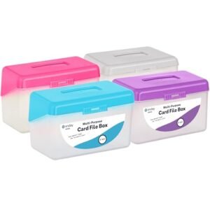 Emraw Index Card Holder 3 x 5 Index Card Case Holds up…