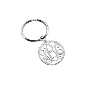 Ouslier 925 Sterling Silver Personalized Monogram Key Chain Custom Made with 3…