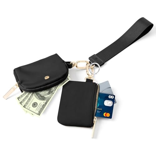 Keychain Wallet Mini Zip Around Wristlet Wallets for Women Detachable Dual Pouch… - Image 7