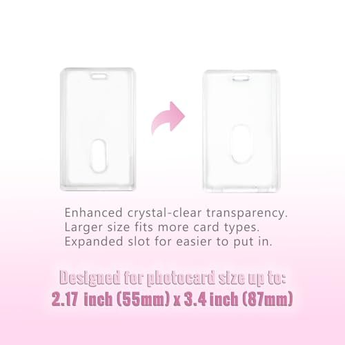 LQTIIITQL 2 Sets Photocard Holder with Pearl Bow Keychain Charm Badge Holders… - Image 3