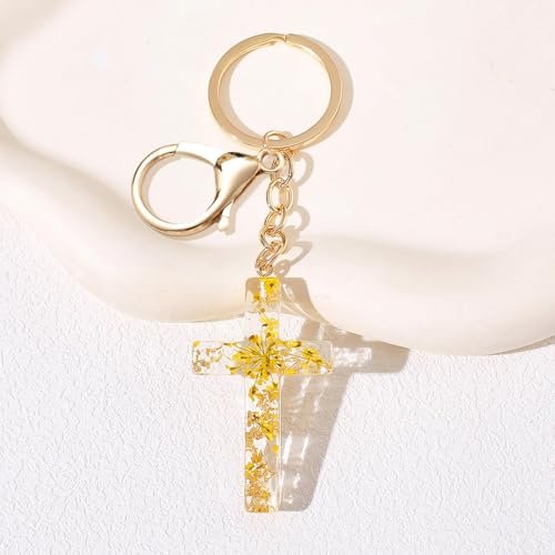 Angyape Cute Christian Cross Keychain for Women Purse Bag Charms Car Key… - Image 5