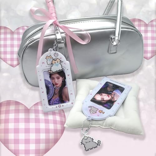 LQTIIITQL 2 Sets Photocard Holder with Cute Cat Keychain Y2K PhotoCard Holder… - Image 5