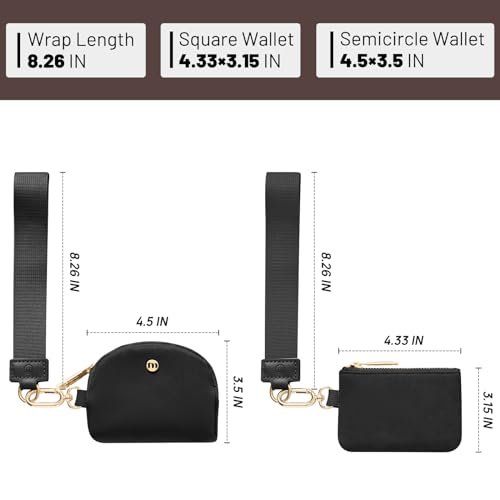 Keychain Wallet Mini Zip Around Wristlet Wallets for Women Detachable Dual Pouch… - Image 3