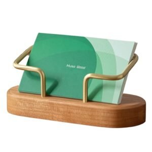 muso wood Business Card Holder for Desk, Wooden Creative Business Card Display…