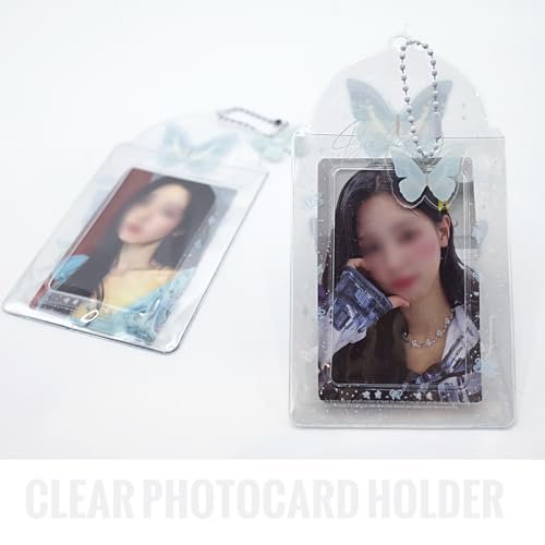LQTIIITQL 2 Sets Photocard Holder with Butterfly Keychain Y2K PhotoCard Holder Charm… - Image 3