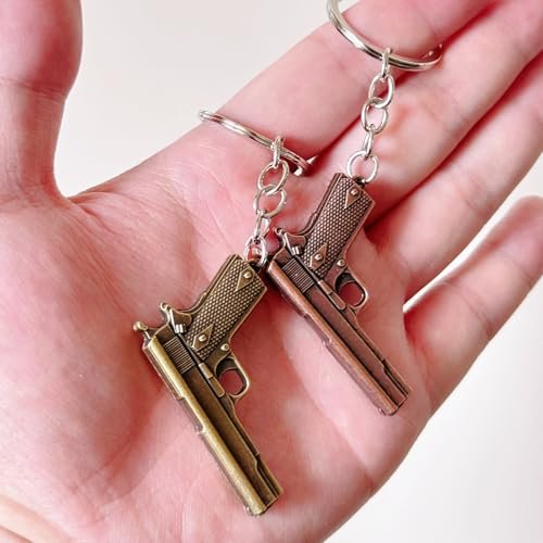 2 Pack Set Mini Pistol Gun Keychain for Women Men,Gun Charms Set… - Image 7