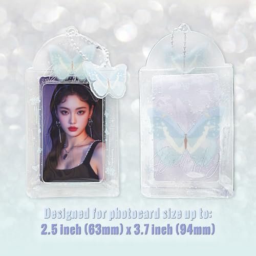 LQTIIITQL 2 Sets Photocard Holder with Butterfly Keychain Y2K PhotoCard Holder Charm… - Image 2