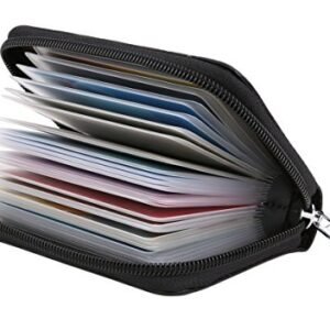 Easyoulife Genuine Leather Credit Card Holder Zipper Wallet With 26 Card Slots…