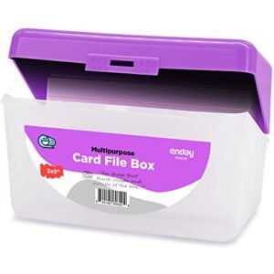 Enday Index Card Holder Purple, 3x5 Note Flash Card Organizer Case, Index…