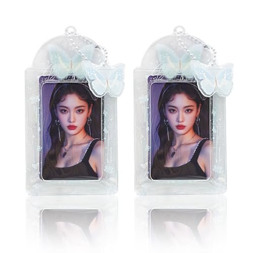 LQTIIITQL 2 Sets Photocard Holder with Butterfly Keychain Y2K PhotoCard Holder Charm…