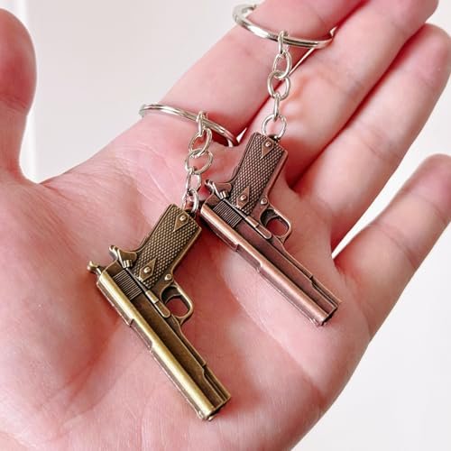 2 Pack Set Mini Pistol Gun Keychain for Women Men,Gun Charms Set… - Image 2