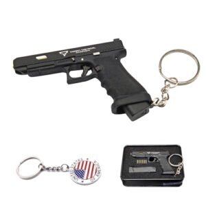 OPYLO Mini Gun Keychain, Tiny Keychains Guns Shape Pendant, Pistol Shape Key…