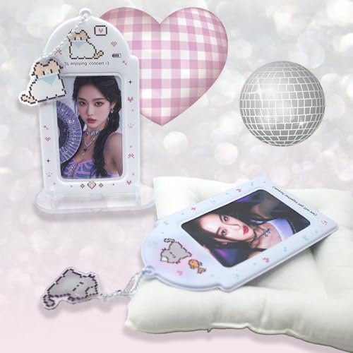 LQTIIITQL 2 Sets Photocard Holder with Cute Cat Keychain Y2K PhotoCard Holder… - Image 4