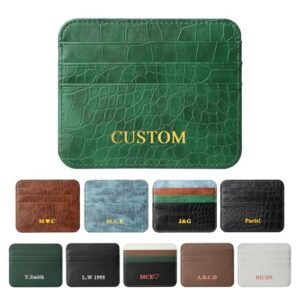 Personalized Gold Silver Initial Letters Card Holder for Women & Men, Custom…