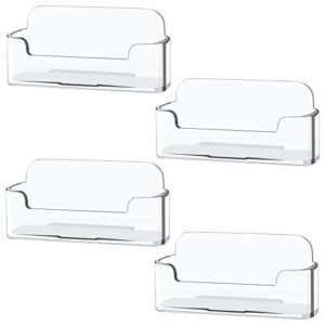 4 Pack Clear Plastic Business Card Holder,Acrylic Business Card Display for Desk…