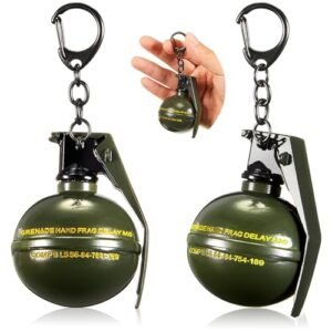 Ecally 2 Pcs Frag Grenade Keychain Heavy Duty Bomb Alloy Cool Keychain…