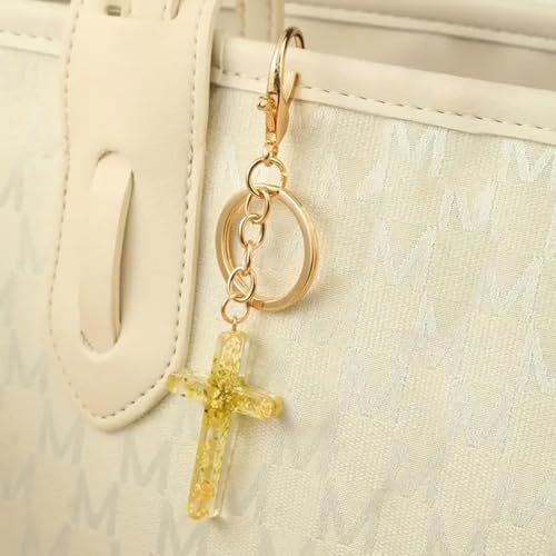 Angyape Cute Christian Cross Keychain for Women Purse Bag Charms Car Key… - Image 2