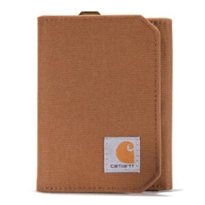 Carhartt Men's Nylon Duck Trifold Wallet, Carhartt Brown