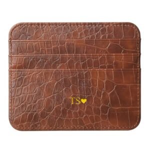 Personalized Gold Initial Name Credit Card Holder Wallet, Custom Monogram Letters Text,…