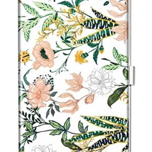 Swooflia Business Card Holder Case Wallet for Women Metal Retro Blooming Flower…