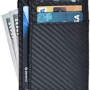 Leather Minimalist Wallet for Men & Women RFID Front Pocket Leather Card…