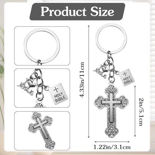AojSup 25 Pcs Cross Key Chains Bulk, Jesus Christian Cross Keychain, Holy… - Image 2