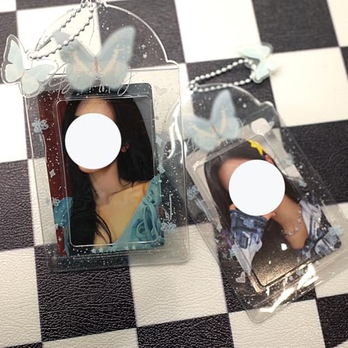 LQTIIITQL 2 Sets Photocard Holder with Butterfly Keychain Y2K PhotoCard Holder Charm… - Image 7