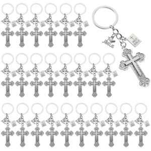 AojSup 25 Pcs Cross Key Chains Bulk, Jesus Christian Cross Keychain, Holy…