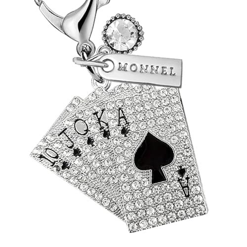 MONNEL MC620 Little Crystal Poker Cards Lobster Clasp Charm for Women with… - Image 2
