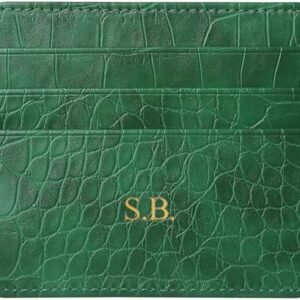 Personalisa Gold Silver Initial letters Credit Card Holder Wallet, PU Leather Ultra…
