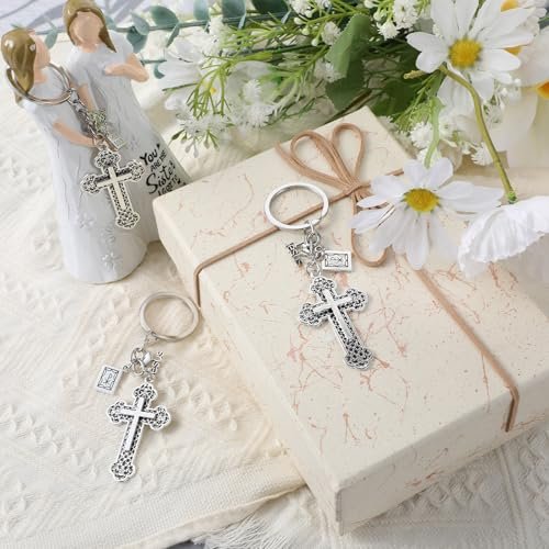 AojSup 25 Pcs Cross Key Chains Bulk, Jesus Christian Cross Keychain, Holy… - Image 4